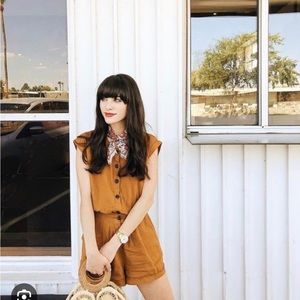 NWT Urban Outfitters Brown Belted Romper Medium